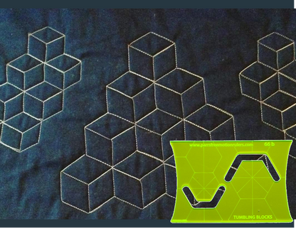 V Block Ruler Pattern Free Tumbling Blocks Free Motion Quilting Ruler by Parrs – Parrs Free Motion ...