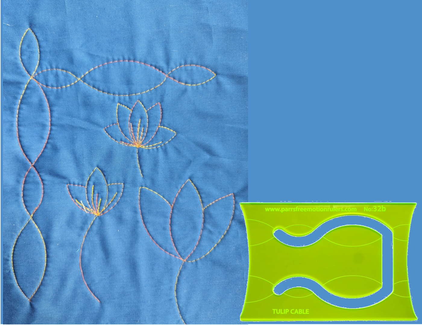 Free Motion Ruler Parrs Cable Quilting Pattern for Borders and leaves – Parrs Free Motion ...